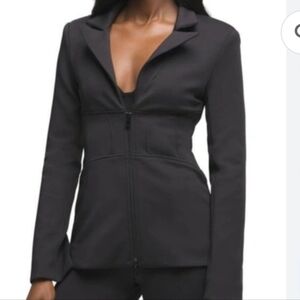GOOD AMERICAN Women's Waisted Stretch Blazer Size 5 Extra Large Black